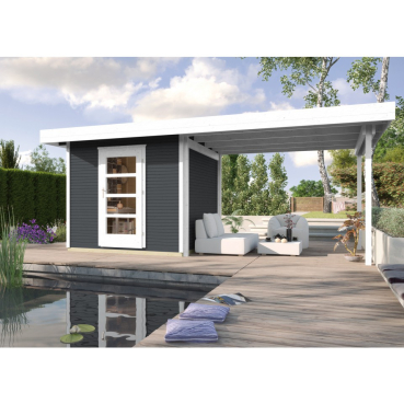 Weka Gartenhaus Designhaus wekaLine 172 B mit Anbau (295 cm) Gr. 2