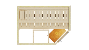 Weka Elementsauna Varberg 1 Trend mit Eckeinstieg & weiss lasierten Fronten - 68 mm
