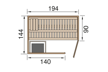 Preview: Weka Elementsauna Varberg 1 Trend mit Eckeinstieg & weiss lasierten Fronten - 68 mm
