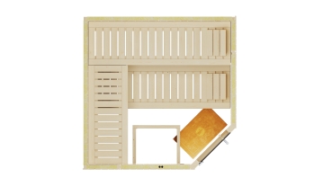 Preview: Weka Elementsauna Varberg 3 Trend Familiensauna mit Eckeinstieg & weiss lasierten Fronten - 68 mm