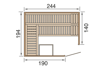 Preview: Weka Elementsauna Varberg 4 Trend Familiensauna mit Eckeinstieg & weiss lasierten Fronten - 68 mm