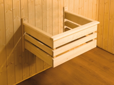 Weka Elementsauna Varberg 4 Trend Familiensauna mit Eckeinstieg & weiss lasierten Fronten - 68 mm