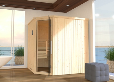 Preview: Weka Elementsauna Varberg 3 - 68 mm Sparset 2 inkl. 7,5 kW Bioaktiv-Ofen mit Steuergerät