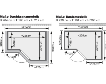 Preview: Karibu Sauna Amara-Massivholzsauna 40mm -Eckeinstieg