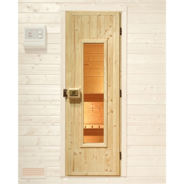 Weka Massivholztür isoliert mit Glaseinsatz