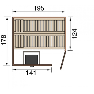 Weka Premium Massivholzsauna Turku 1 Sparset 1 inkl. 7,5 kW Ofen und Leuchtenset - 45 mm