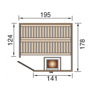 Weka Premium Massivholzsauna Turku 1 / 536 GT Set  1 - Aktionsangebot