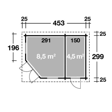 Preview: Wolff Finnhaus Gartenhaus Alba 40-A/1 u. 2-Raum Sparset inkl. Dachschindeln
