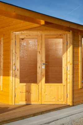 Wolff Finnhaus 5-Eckhaus Annabell 7030/2-Raum mit Terrasse 250 cm