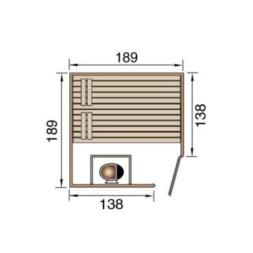 Weka Sauna VALIDA/539 GT Gr. 2 - Massivholzsauna 38 mm mit Eckeinstieg