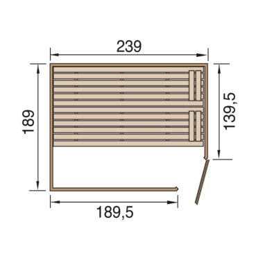 Weka Sauna VALIDA/539 GT Gr. 3 - Massivholzsauna 38 mm mit Eckeinstieg