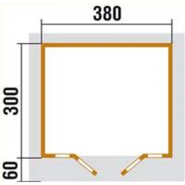 Weka Weekendhaus Typ 136 in 45 mit Vordach (60 cm) 2 Grössen