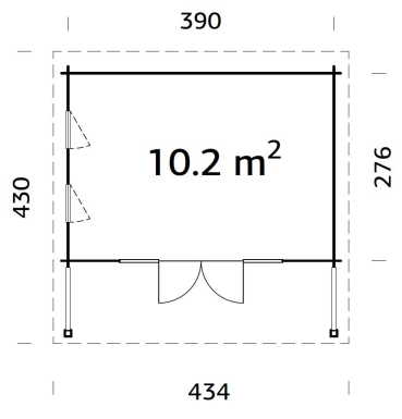 Palmako Gartenhaus Modell Caroline 10,2 m²