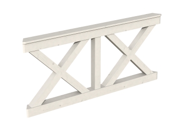 Preview: Brüstung Andreaskreuz 180 x 84 cm, Fichte, verschiedene Farben