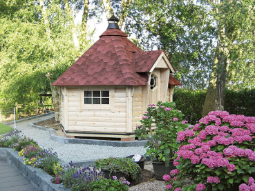 Wolff Finnhaus Grillkota Jesse 3833 mit roten oder schwarzen Dachschindeln