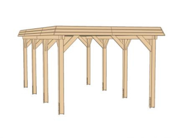 Preview: Weka Carport 609 mit hoher Schneelast