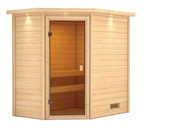 Woodfeeling Sauna Jella - 38 mm Massivholz Aktionssauna