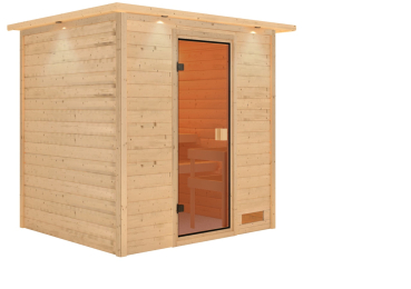 Woodfeeling Sauna Adelina - 38 mm Massivholz Aktionssauna