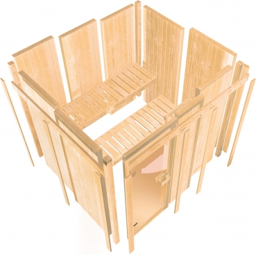 Woodfeeling Sauna Kotka - 68 mm Aktionssauna