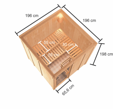 Woodfeeling Sauna Oulu - 68 mm Aktionssauna
