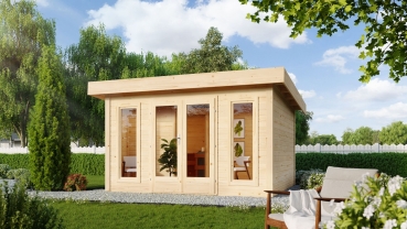 Karibu Gartensauna Saunahaus Nordin inkl. Vorraum, naturbelassen,