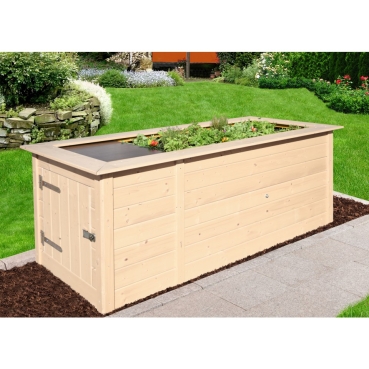 Weka Profi-Hochbeet 669 mit Stauraum und Ablage in vier Farben