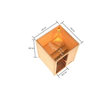 Woodfeeling Sauna Sandra - 38 mm Massivholz Aktionssauna