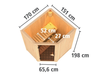 Karibu Sauna Taurin mit Eckeinstieg 68 mm Neu !!!