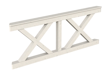 Brüstung Andreaskreuz 210 x 84 cm,  Fichte, verschiedene Farben