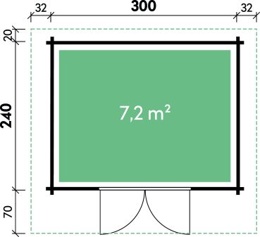 Preview: Wolf Finnhaus Gartenhaus Berit 3024