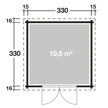 Preview: Wolff Finnhaus Gartenhaus Peggy 3333 in 28mm