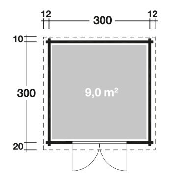 Preview: Wolff Finnhaus Gartenhaus Peggy 3030 in 28mm natur oder imprägniert