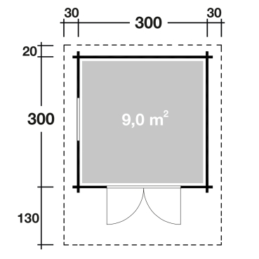 Preview: Wolff Finnhaus Gartenhaus Belina 3030 in 40mm