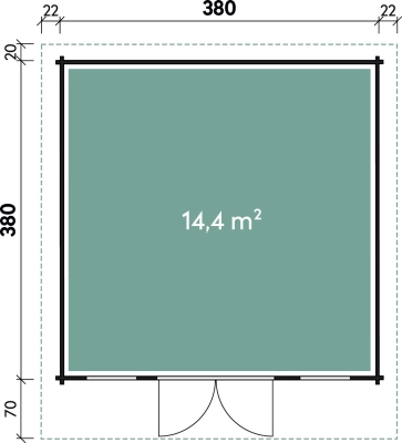 Preview: Wolff Finnhaus Gartenhaus Neele 3838 Klassik in 40mm