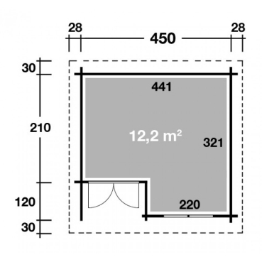 Preview: Wolff Finnhaus Gartenhaus Carola 4533 Modern isolierverglast