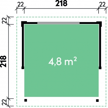 Preview: Wolff Finnhaus Pavillion Even 2222 inkl. Wandset