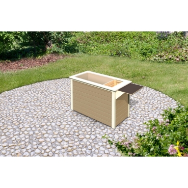 Karibu Hochbeet 1 mit Schrankoption - sandbeige