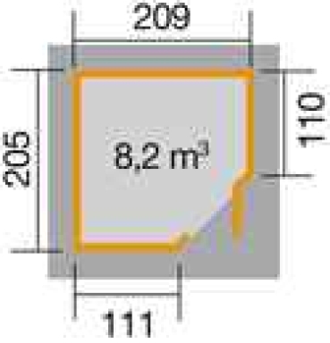 Weka Gartenhaus 5-Eck 229 Gr. 1 in 21 mm