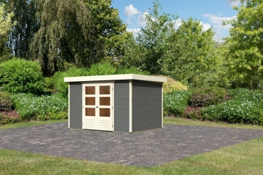 Preview: Woodfeeling Gartenhaus Askola  5 - 19 mm in terragrau oder natur