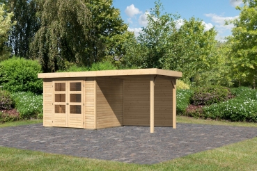 Gartenhaus Askola 3 mit 240 Anbaudach + Rückwand