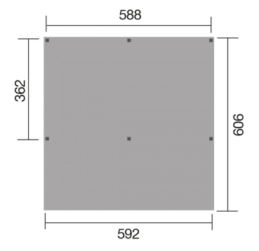 Preview: Weka Y-Doppelcarport 612 mit PVC-Dach