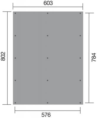 Preview: Weka Doppelcarport 618 in drei Grössen mit Trapezblechdach