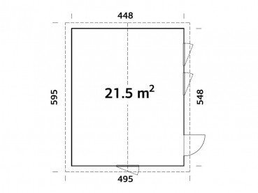 Preview: Palmako Nordic BBH Charlotte 21,5 m² 18+95 mm naturbelassen