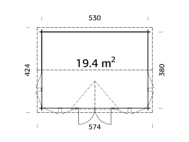 Preview: Palmako Blockbohlenhaus Claudia 19,4 m² 44 mm naturbelassen