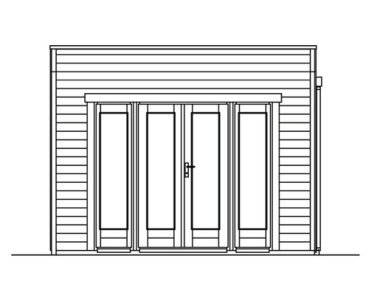 Gartenhaus SKAN HOLZ Tokio 2 doppelschalig mit Fußboden und KSK-M Dachbahn 340x340 cm natur