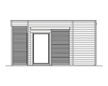 Gartenhaus SKAN HOLZ Tokio 4 doppelschalig mit Fußboden und KSK-M Dachbahn 402x402 cm natur