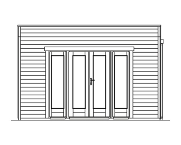 Gartenhaus SKAN HOLZ Tokio 4 doppelschalig mit Fußboden und KSK-M Dachbahn 402x402 cm natur