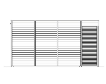 Gartenhaus SKAN HOLZ Tokio 4 einschalig mit Fußboden und KSK-M Dachbahn 402x402 cm natur