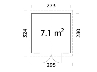 Preview: Palmako Gerätehaus Dan 7,5 m² 16 mm naturbelassen