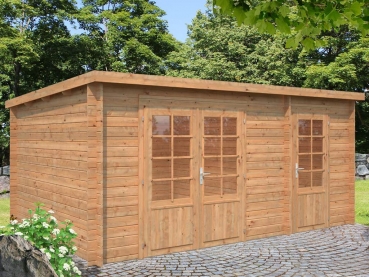 Preview: Palmako Blockbohlenhaus Ella 13,1 m² 28 mm naturbelassen